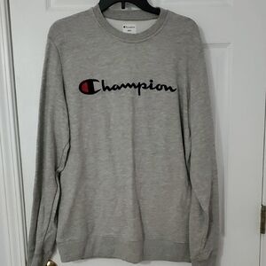 Champion Gray Crewneck Sweater with Logo